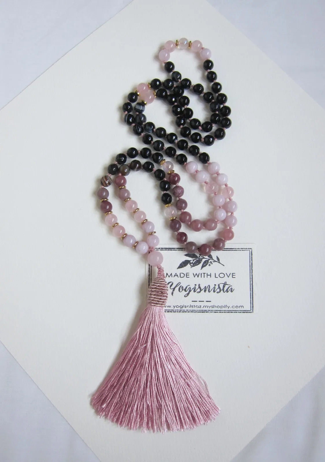 SALE - The Pink Moon Mala Necklace