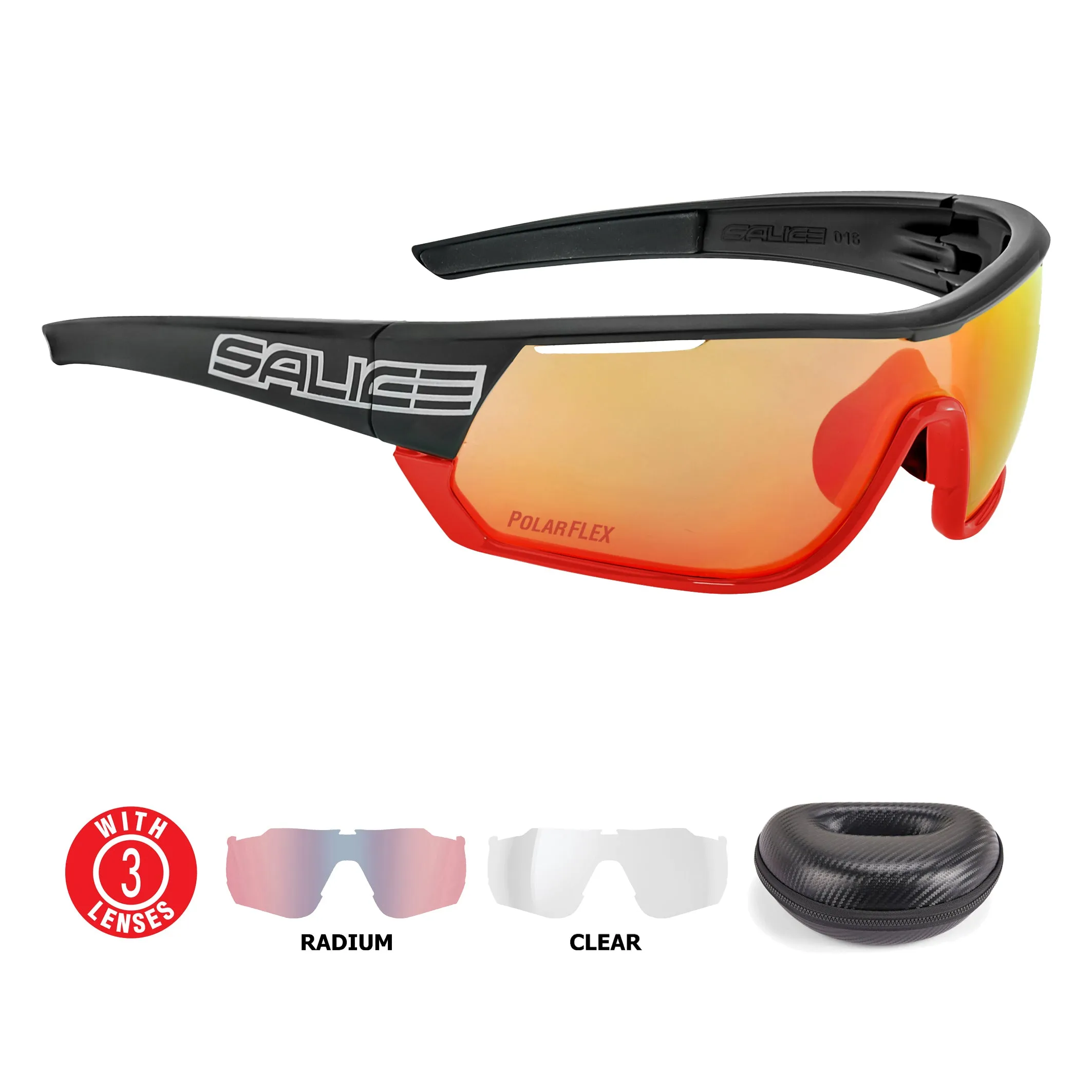 Salice 016 RWP Mirror Polarised Black-Red