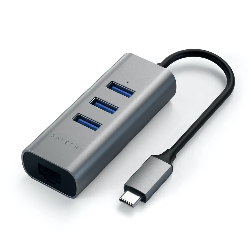 Satechi USB-C  2-in-1 3 Port USB 3.0 Hub & Ethernet (Space Grey)