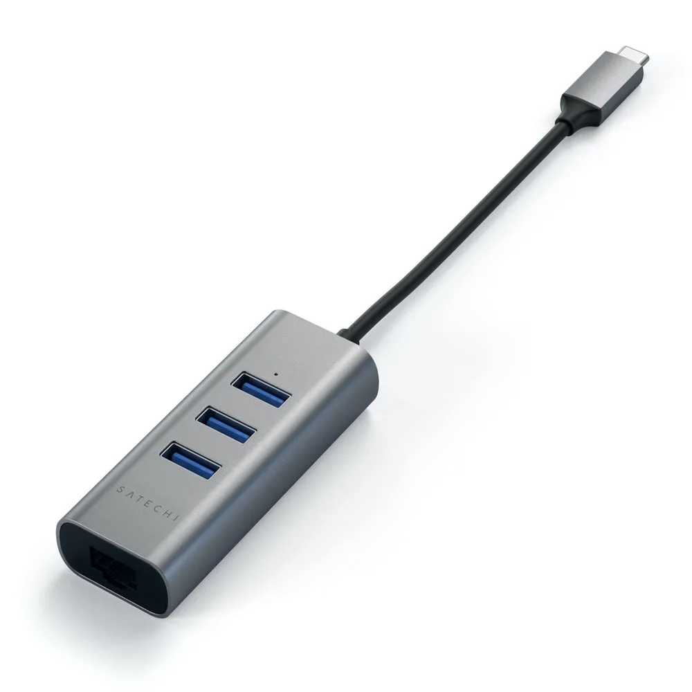 Satechi USB-C  2-in-1 3 Port USB 3.0 Hub & Ethernet (Space Grey)