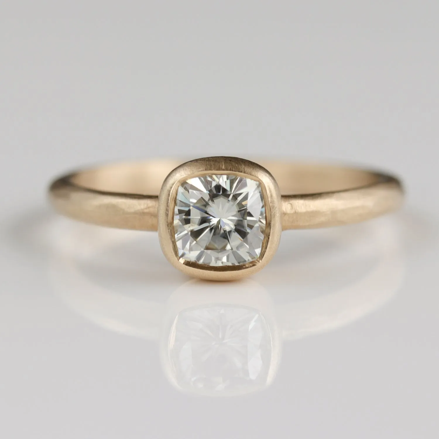 Size 6 - 5mm Rustic Cushion Solitaire