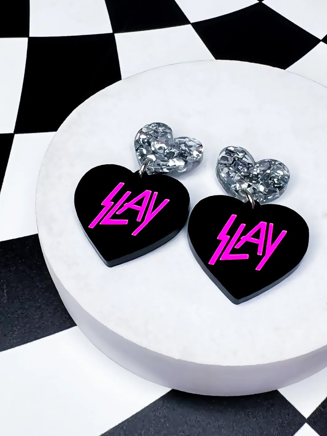 SLAY EARRINGS - PINK SLAY