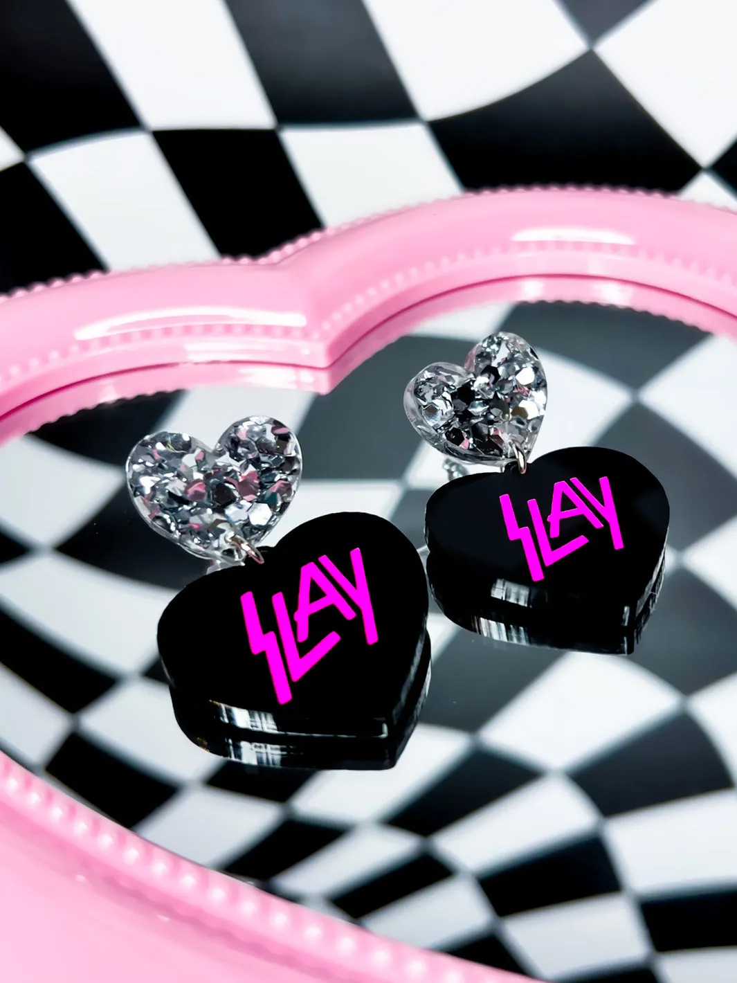 SLAY EARRINGS - PINK SLAY