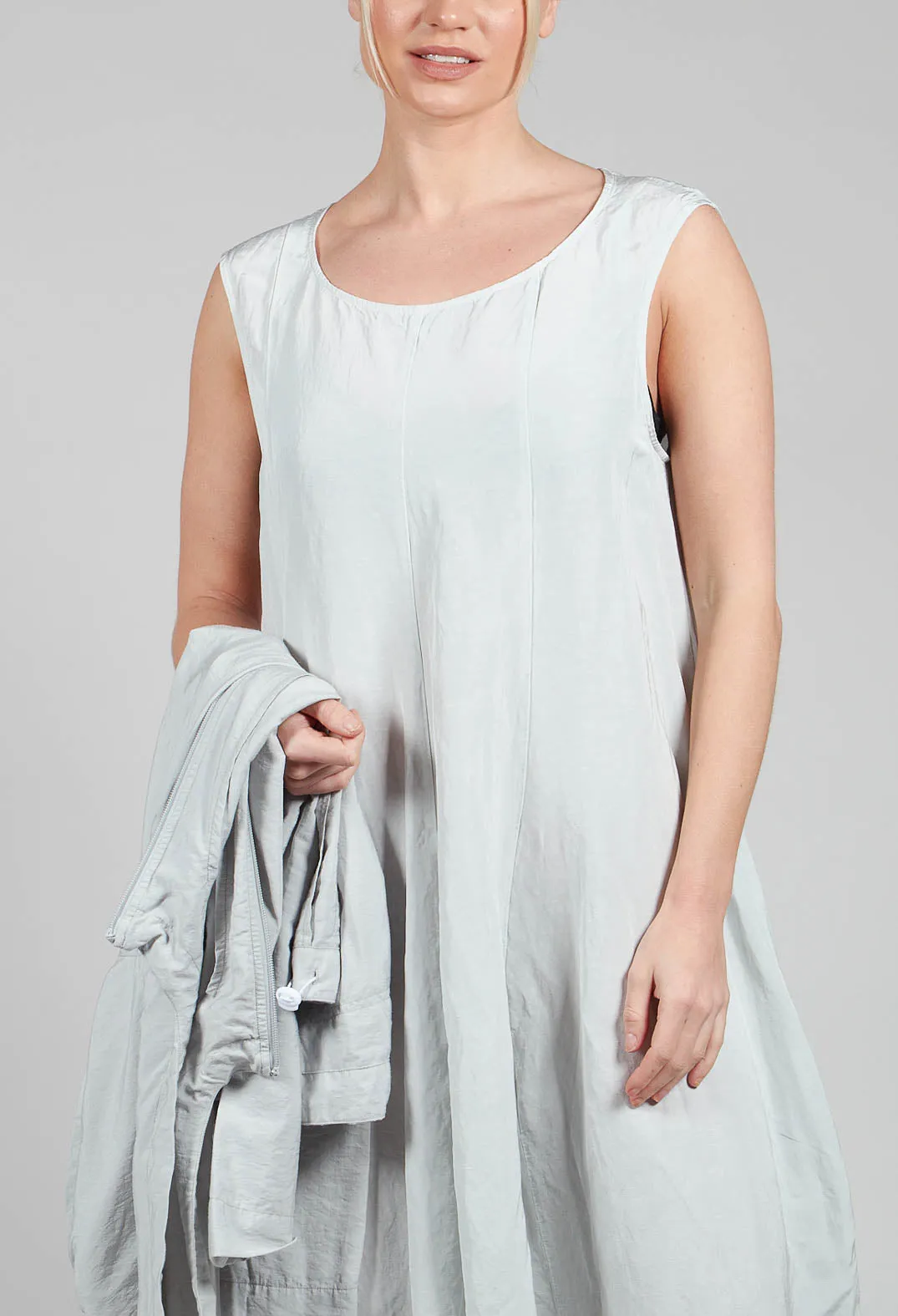 Sleeveless Tulip Hem Dress in Grey