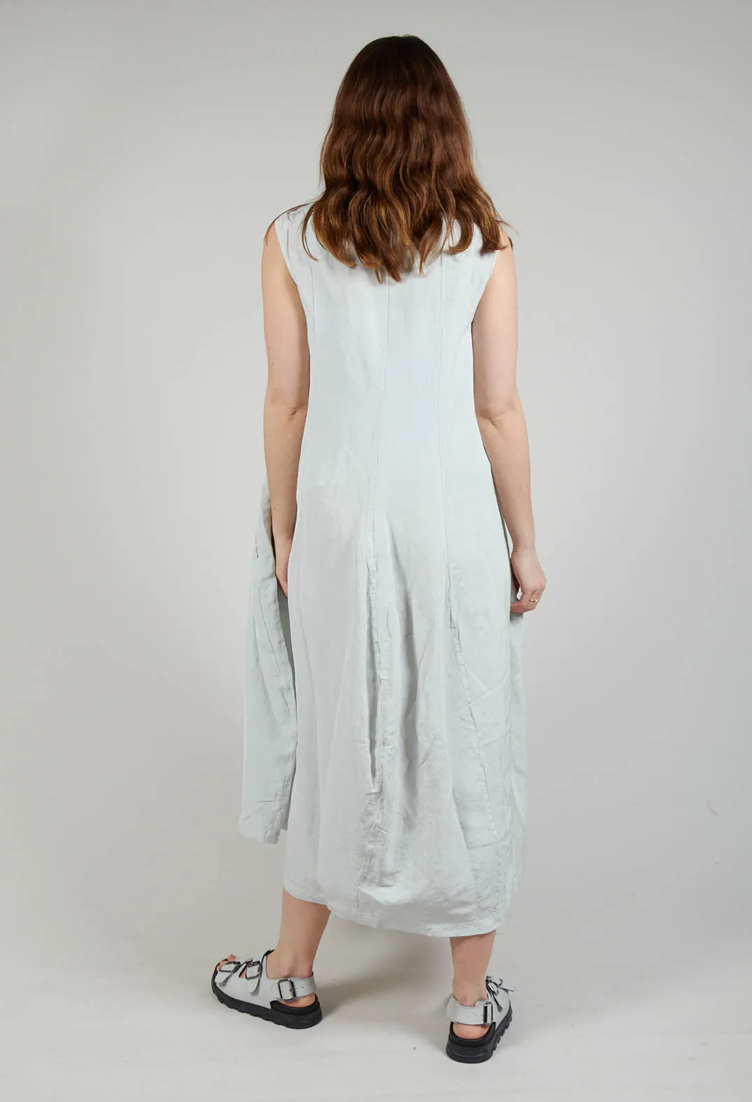 Sleeveless Tulip Hem Dress in Grey