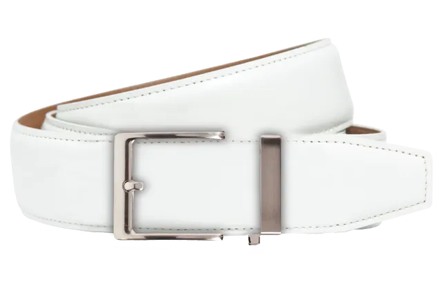 Smooth White, 40mm Strap, Dress Belt