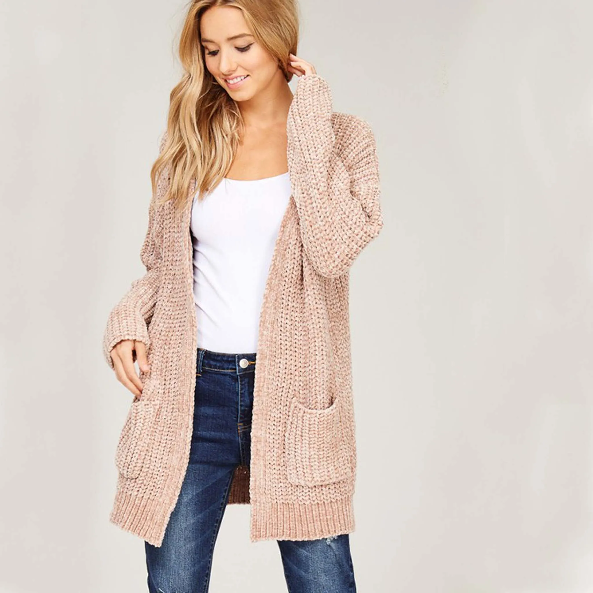 Softest Chenille Sweater in Taupe