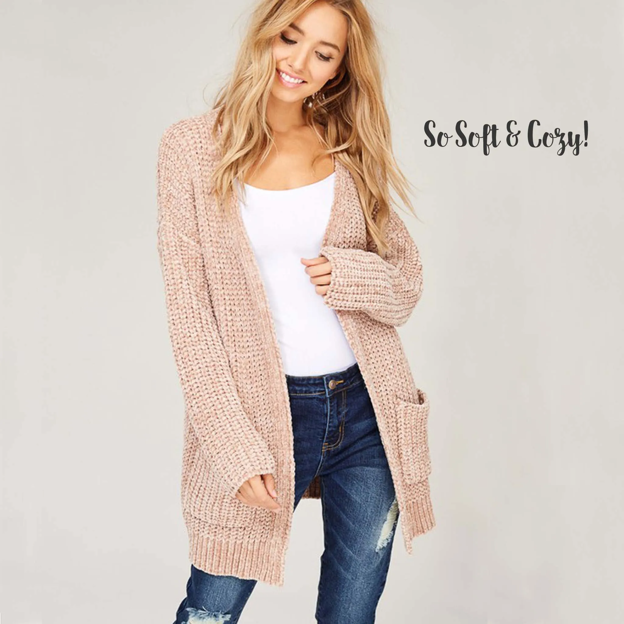 Softest Chenille Sweater in Taupe