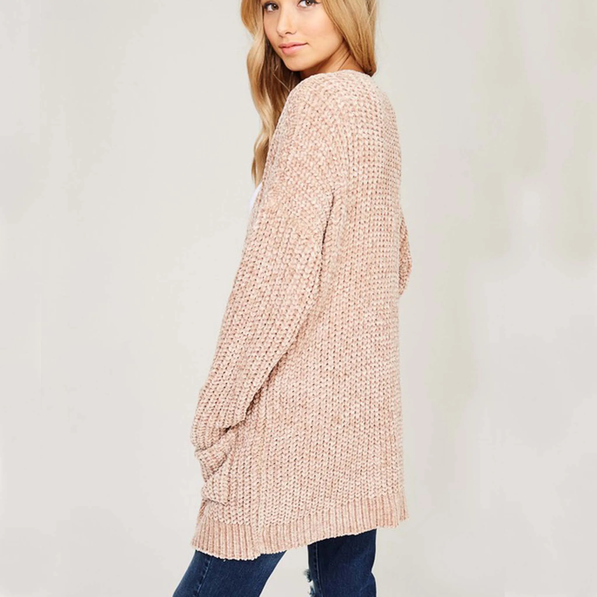 Softest Chenille Sweater in Taupe