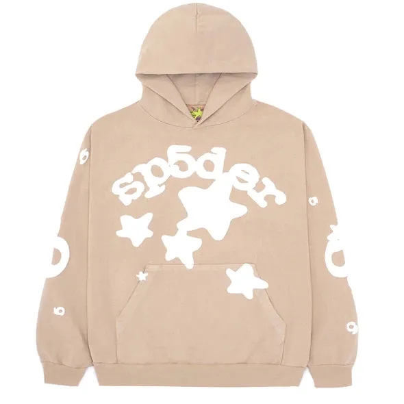 SP5DER WORLDWIDE BELUGA SAND HOODIE