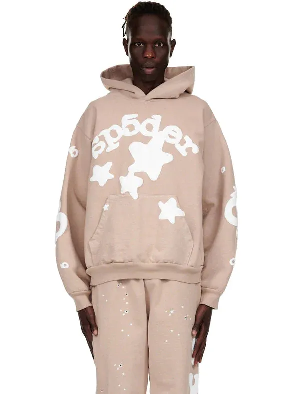 SP5DER WORLDWIDE BELUGA SAND HOODIE