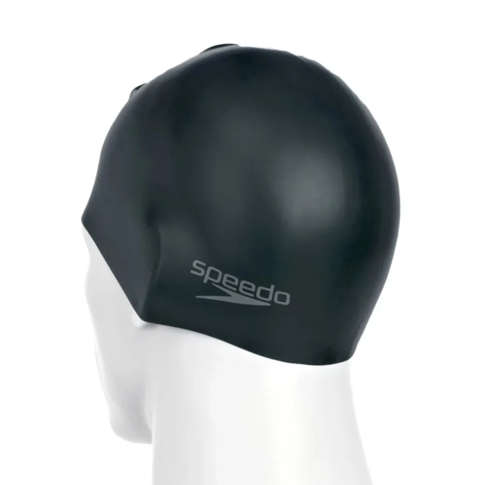 Speedo Moulded Silicon Swimming Cap (Black)