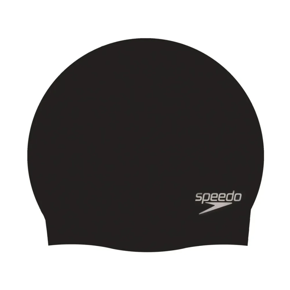 Speedo Moulded Silicon Swimming Cap (Black)