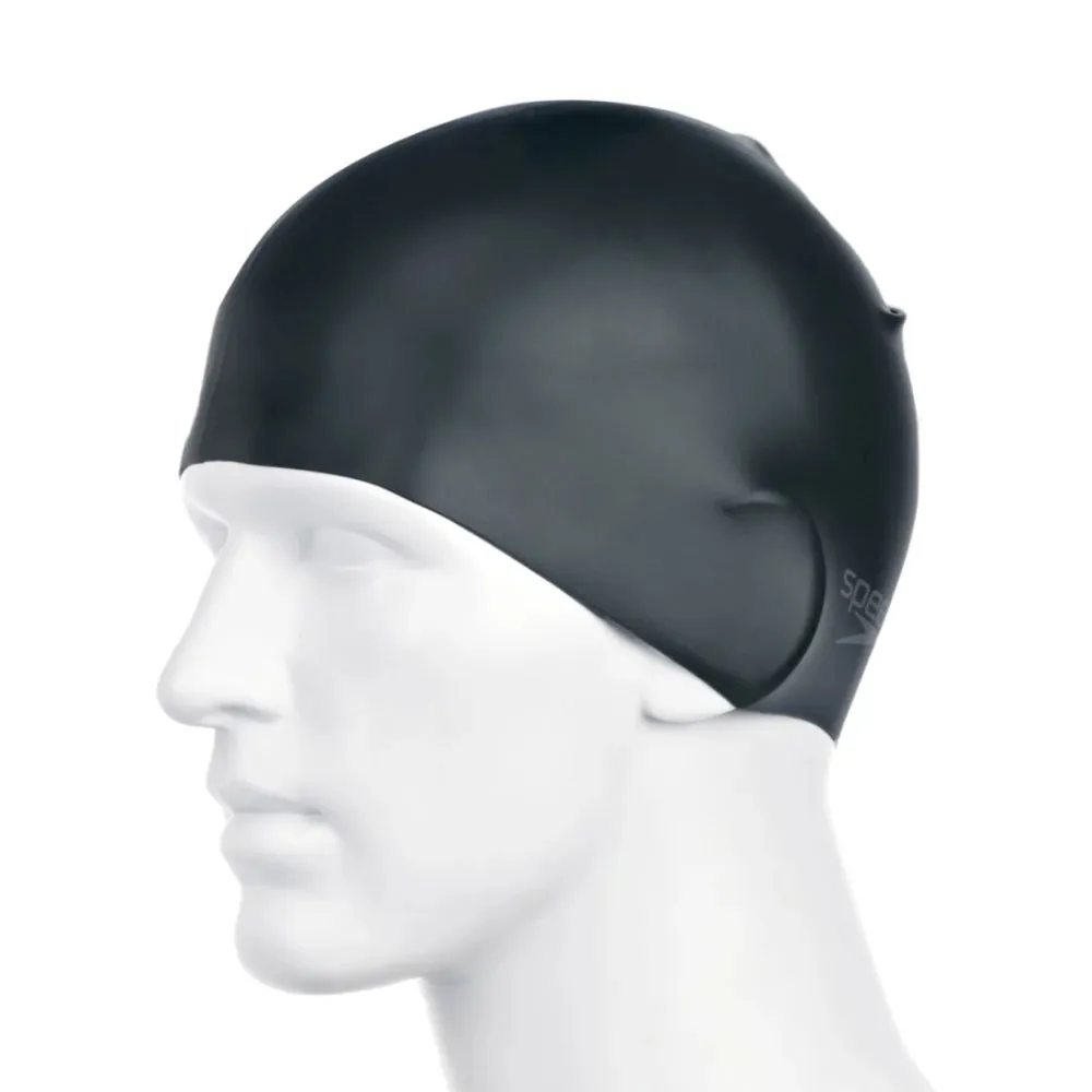 Speedo Moulded Silicon Swimming Cap (Black)