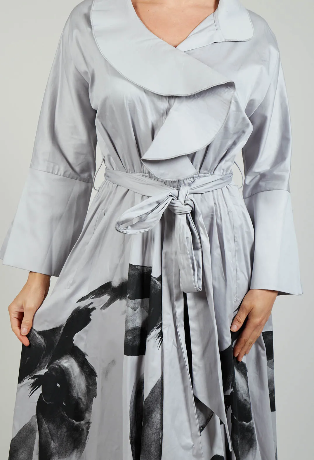 Statement Collar Dress in Grey