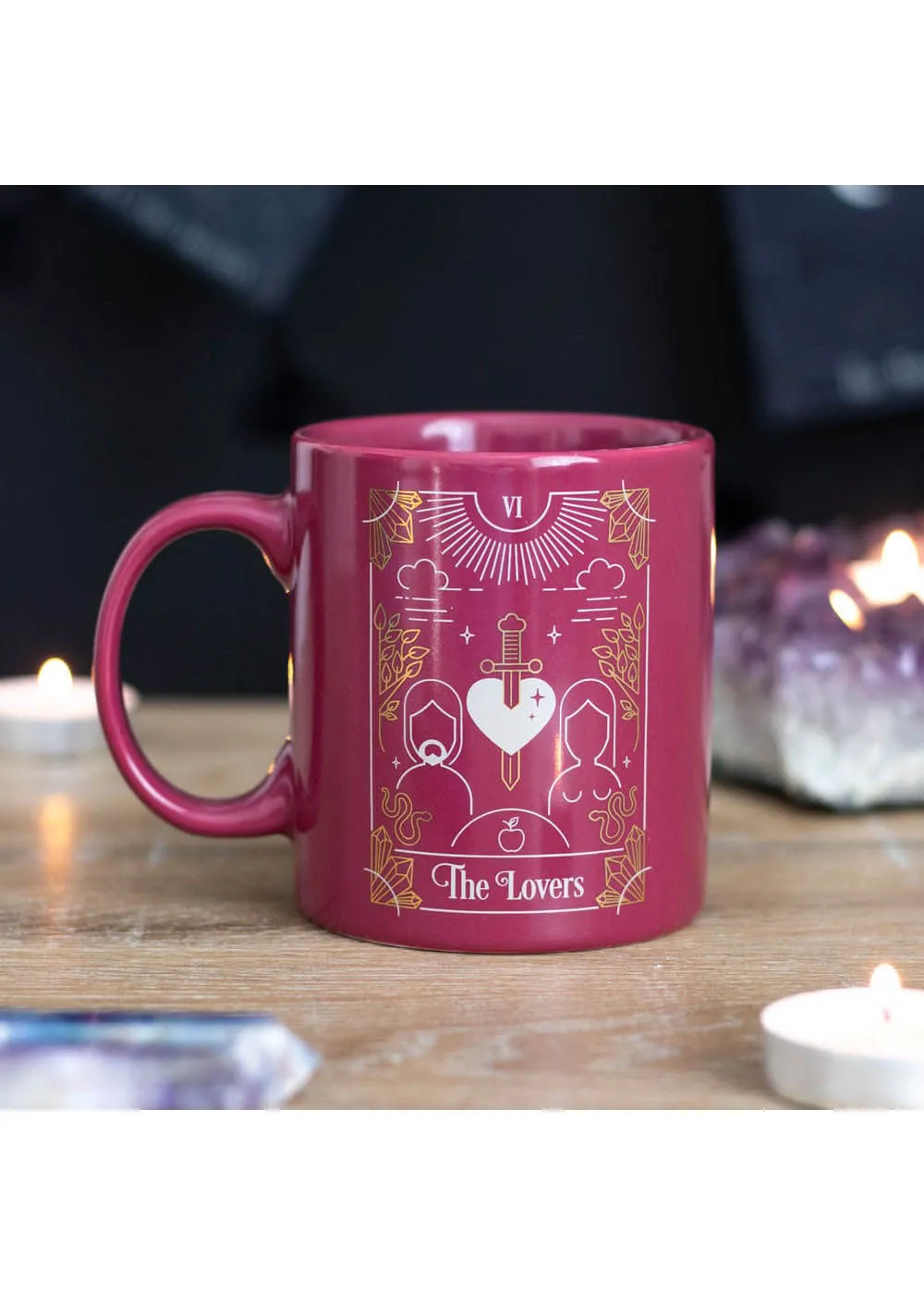 Succubus The Lovers Tarot Cup Mug Pink