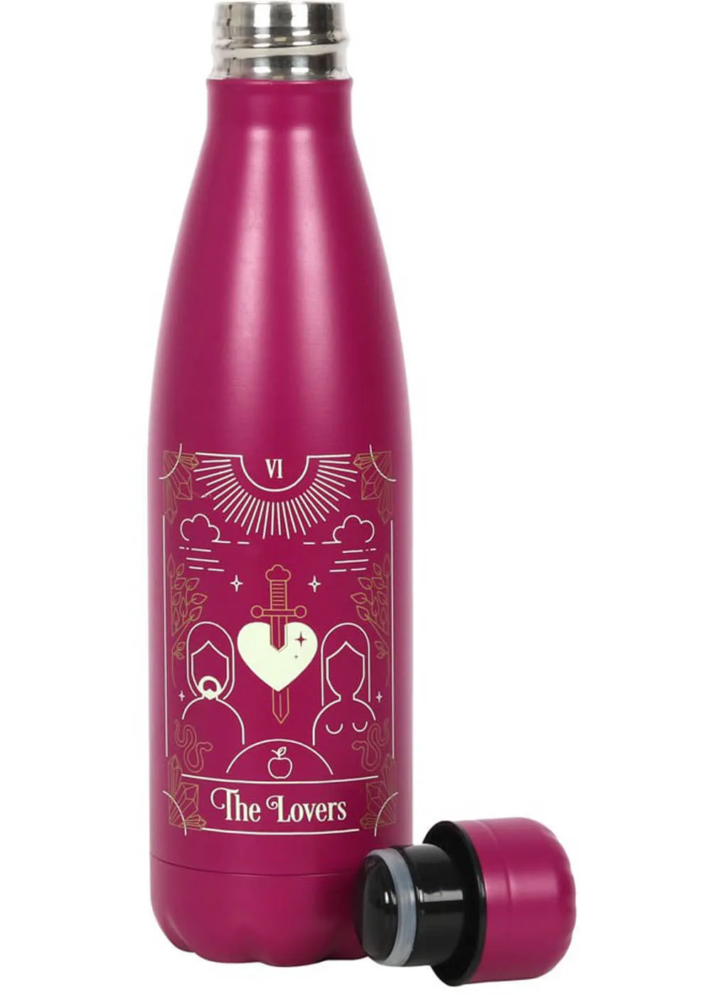 Succubus The Lovers Tarot Metal Water Bottle Pink