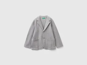 Sweat blazer with pockets - Light Gray | Benetton