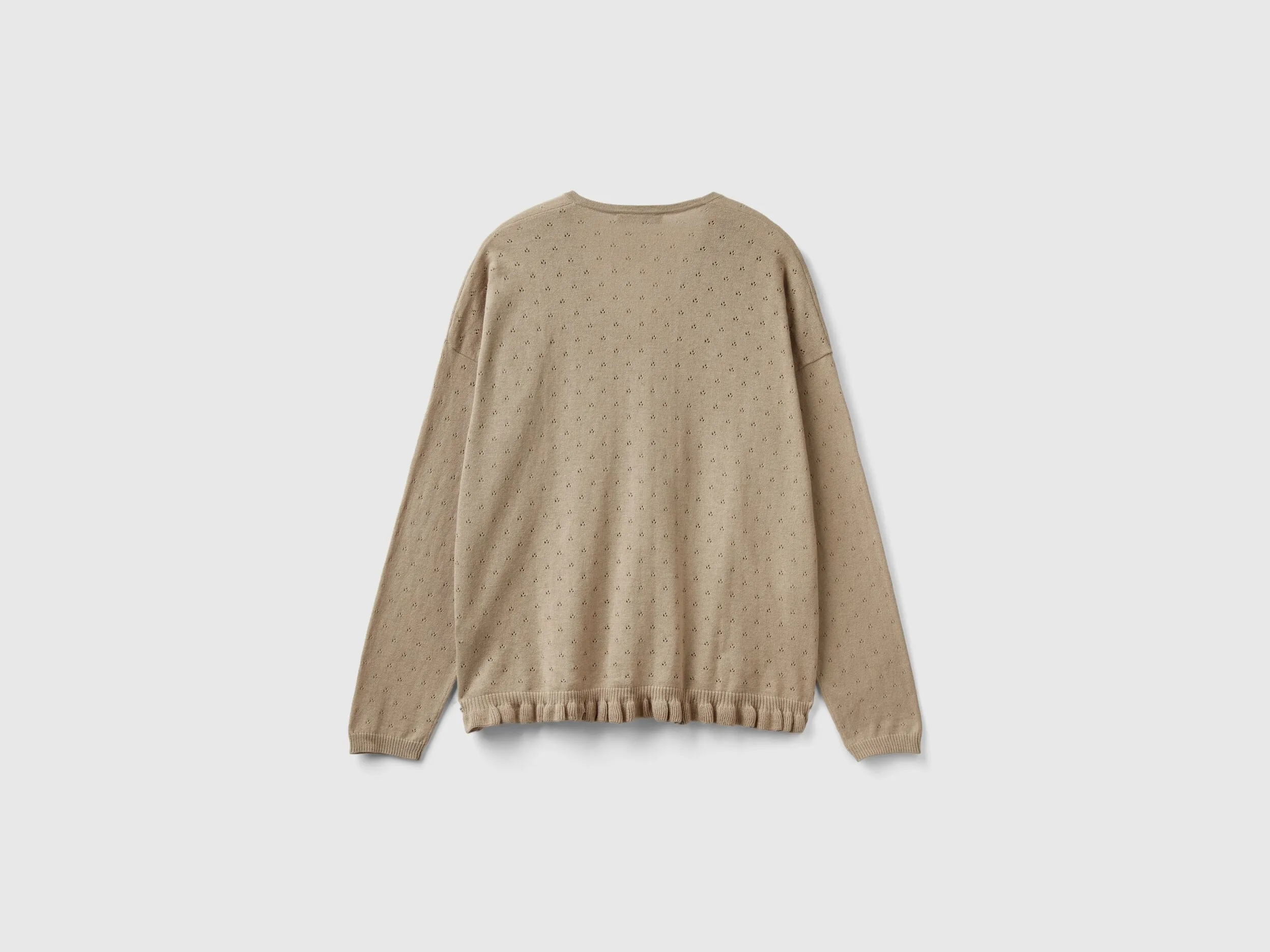 Sweater with rouches - Light Green | Benetton