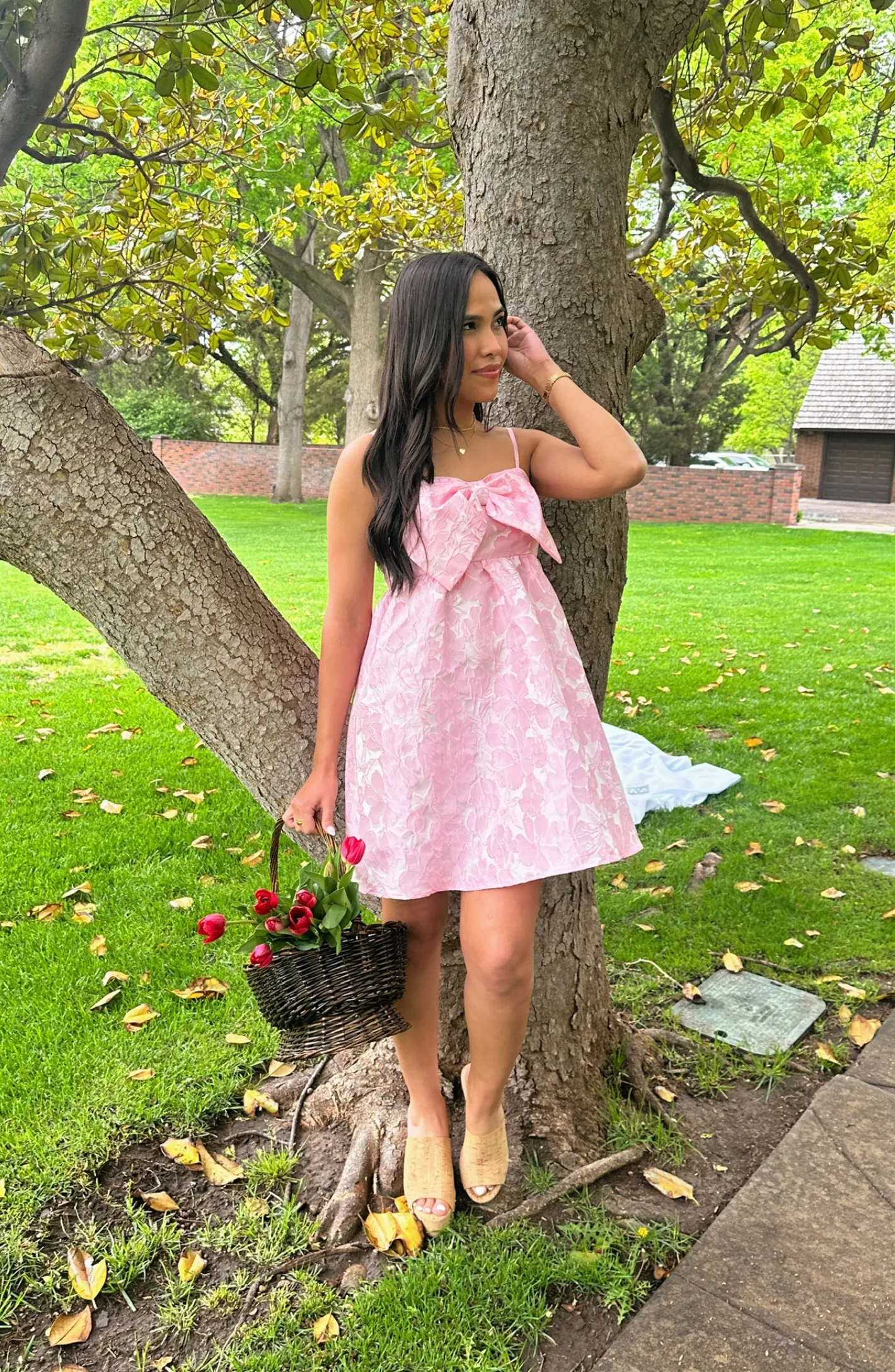 Sweeten the Day Pink Bow Dress