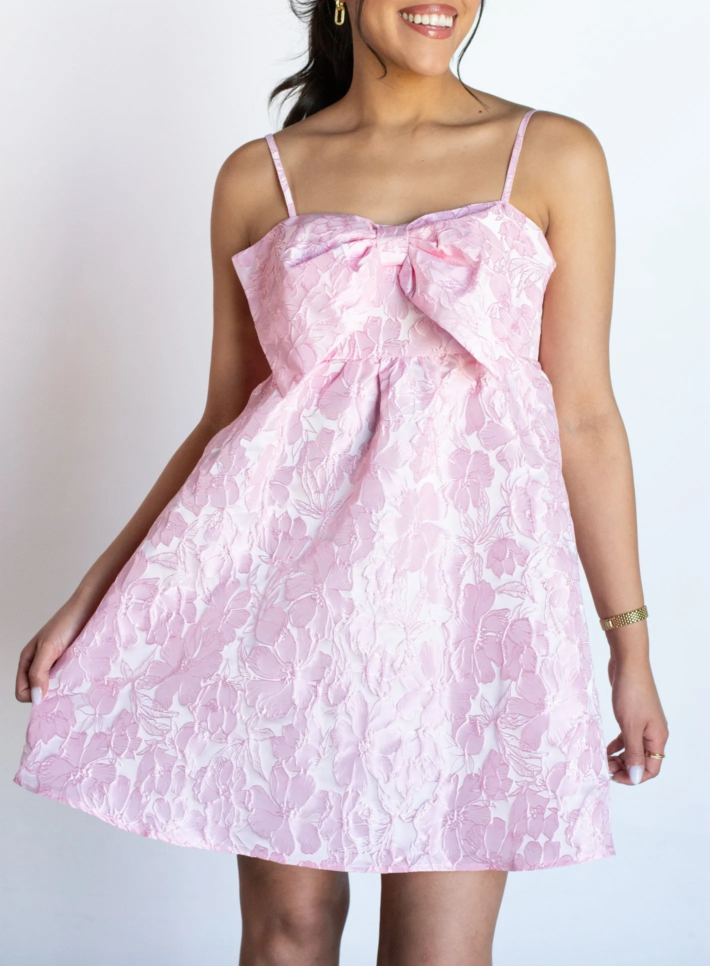 Sweeten the Day Pink Bow Dress