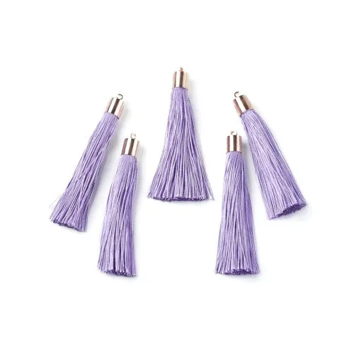 Tassels, Polyester, With Gold Cap, Lilac, 58-65mm