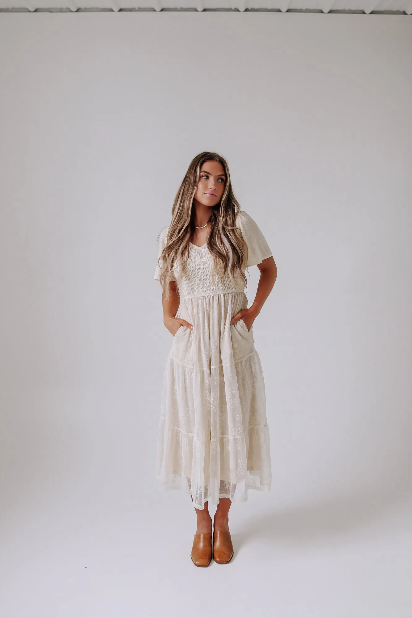 Tayla Dress in Ivory Cream