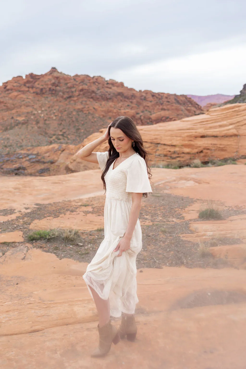 Tayla Dress in Ivory Cream