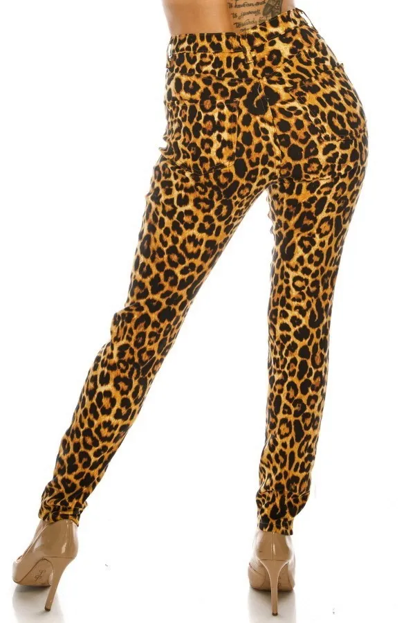 The Leopard Slay High Waist Skinny Jeans