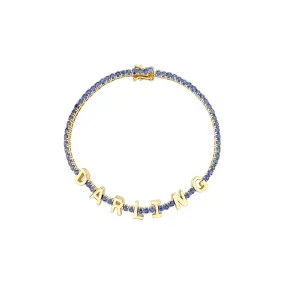 The Perfect Personalized Tennis Bracelet - Blue Sapphire / 14k Yellow Gold