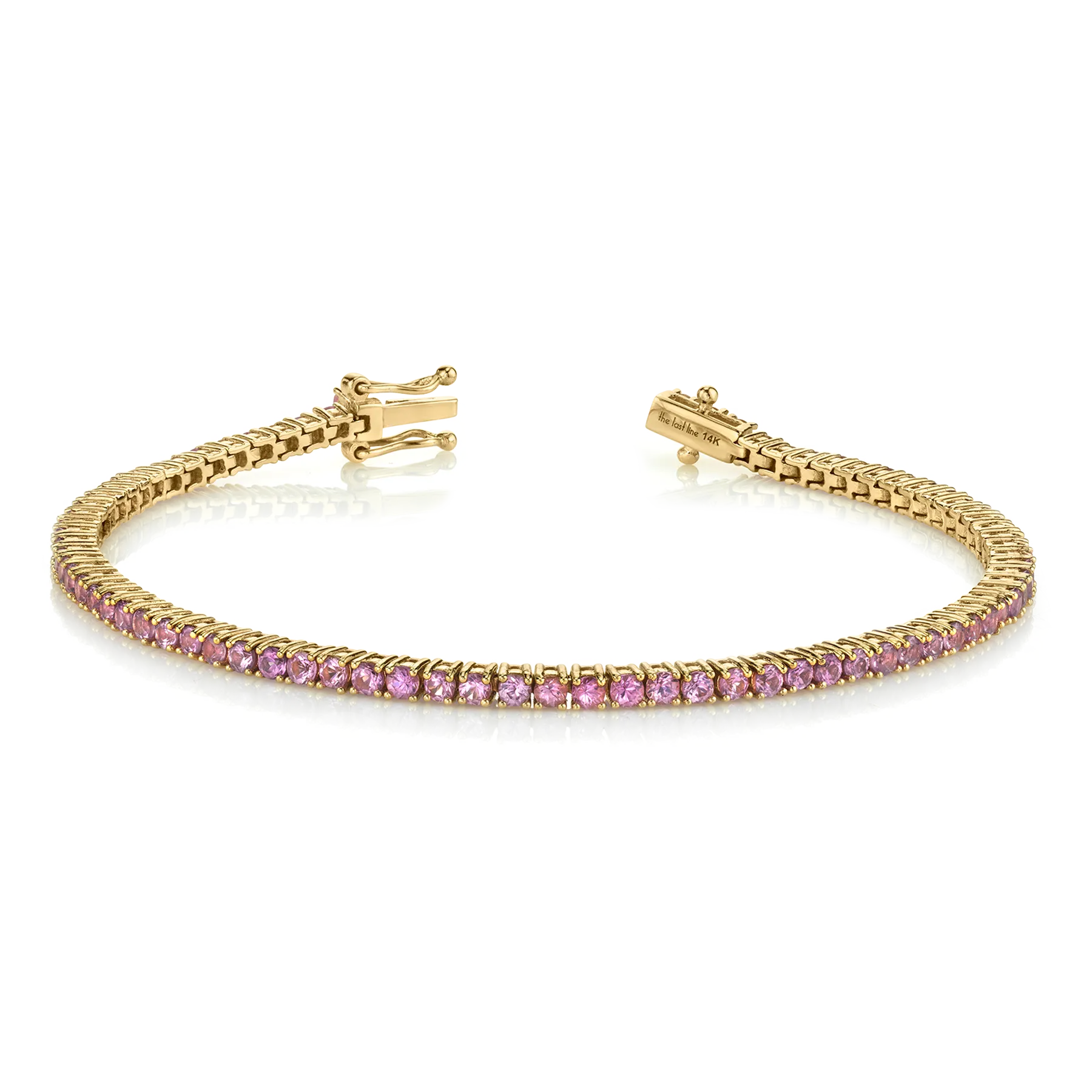 The Perfect Personalized Tennis Bracelet - Pink Sapphire / 14k Yellow Gold