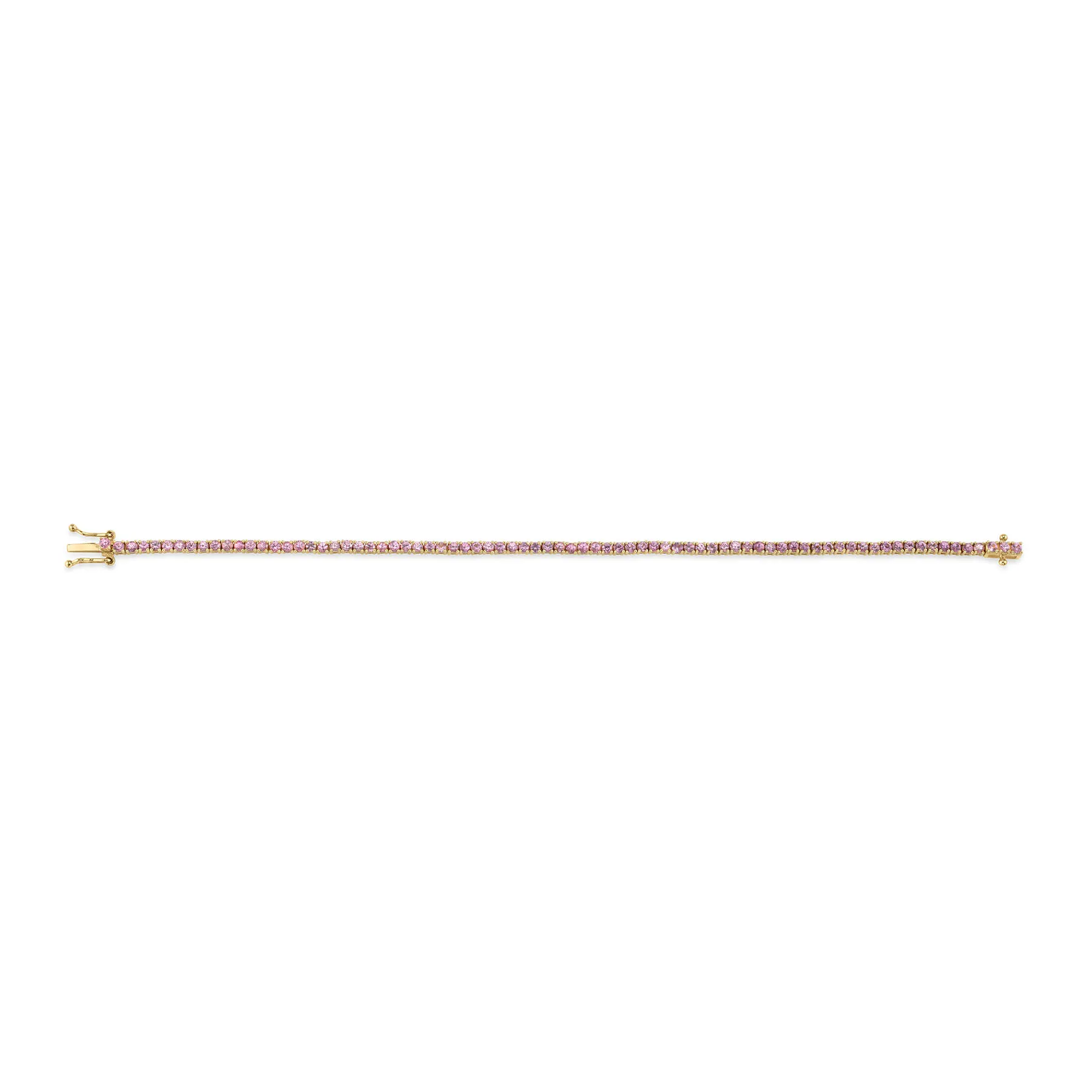 The Perfect Personalized Tennis Bracelet - Pink Sapphire / 14k Yellow Gold