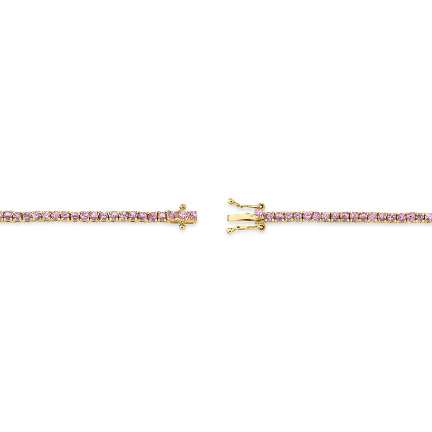 The Perfect Personalized Tennis Bracelet - Pink Sapphire / 14k Yellow Gold