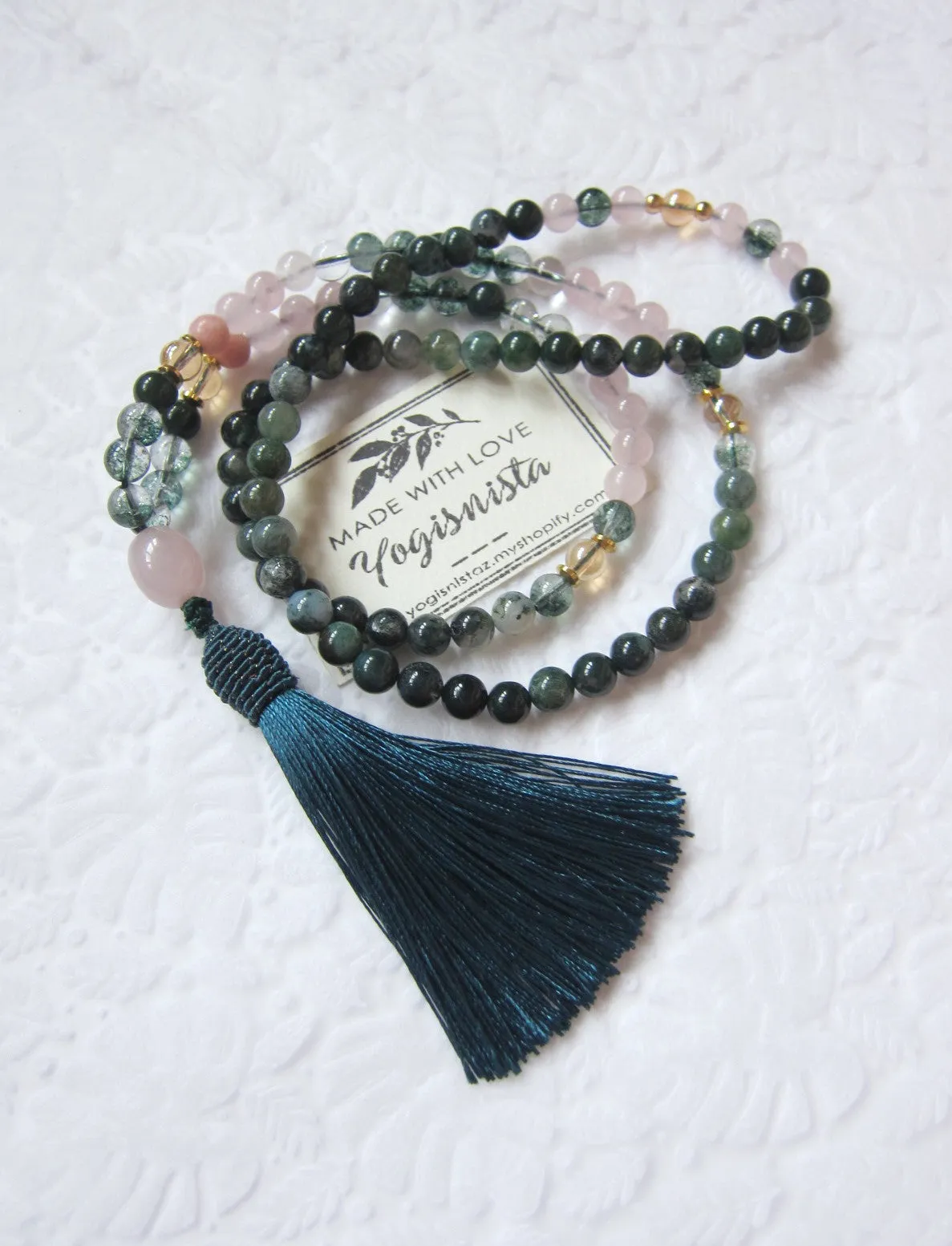 The Princess Mala - Pink & Phantom Quartz Mala Bracelet