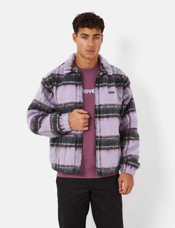 Thisisneverthat Brushed Check Zip Jacket - Lavender Purple