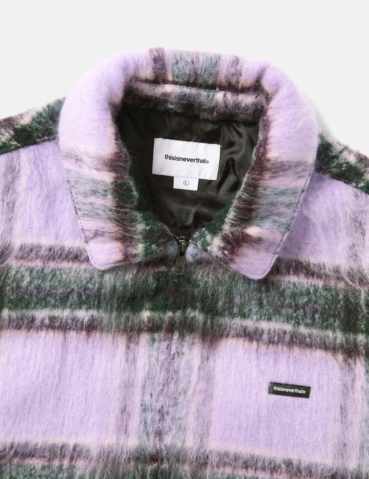 Thisisneverthat Brushed Check Zip Jacket - Lavender Purple