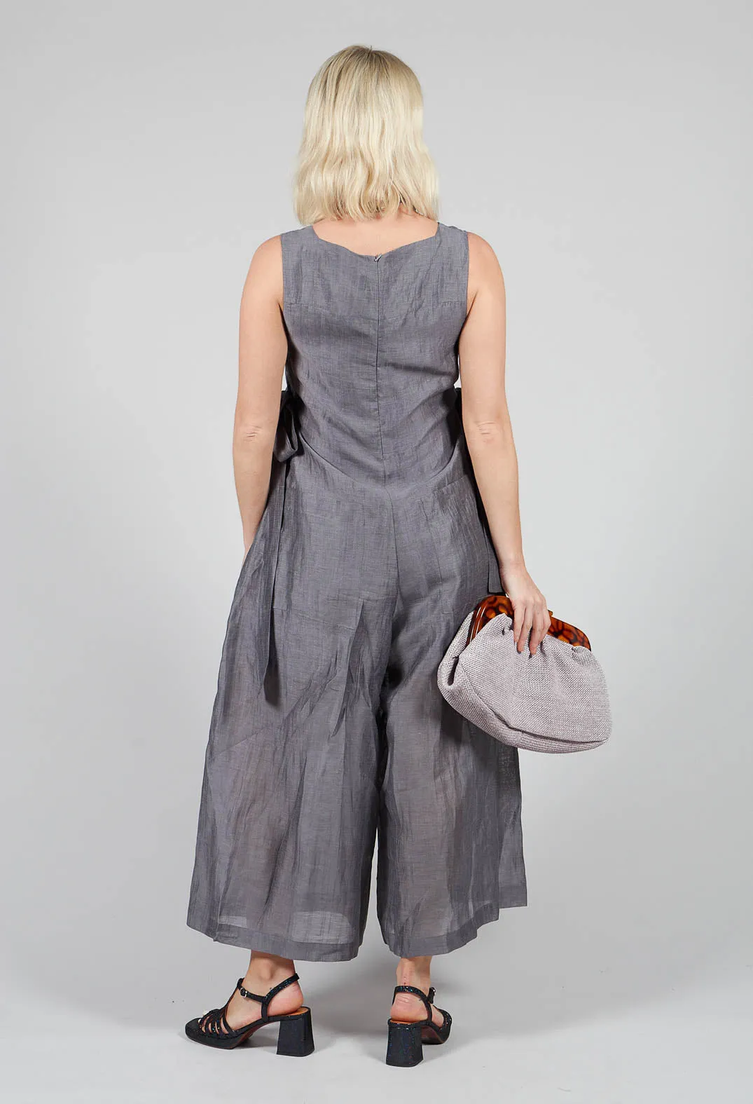 Tie Side Jumpsuit in Grey