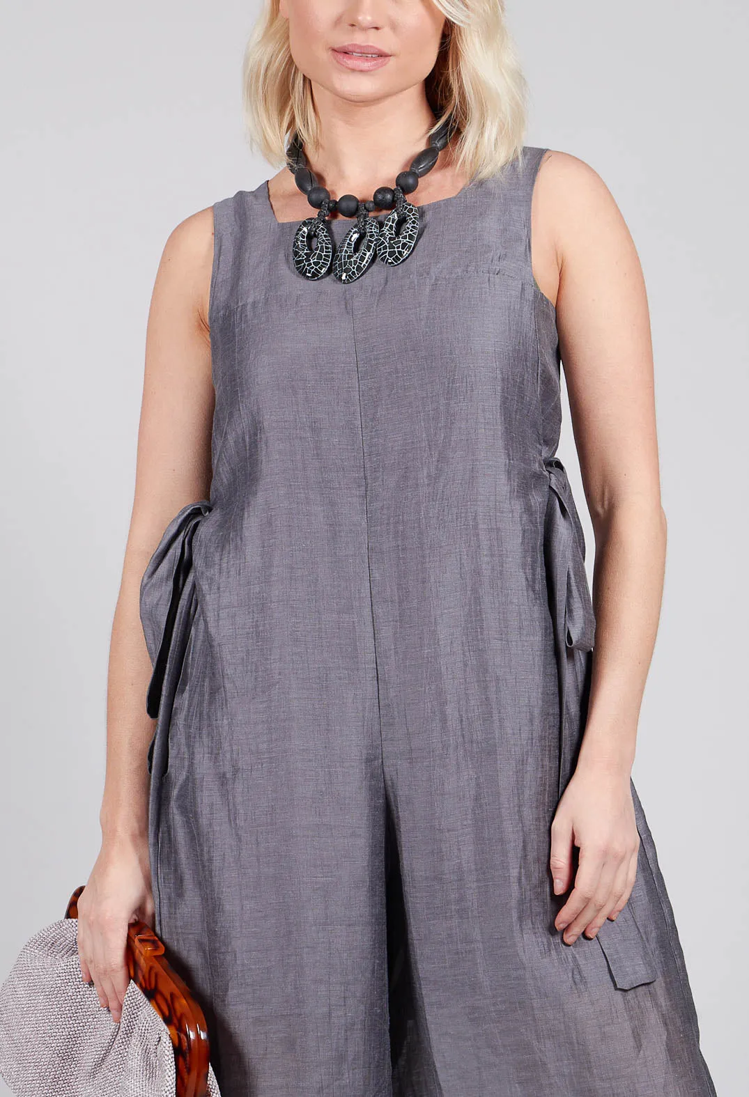 Tie Side Jumpsuit in Grey