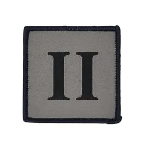 TRF - Ranger - II - Black on Grey - 50mm x 50mm with Dark Blue Border - Velcro - Pack of 5