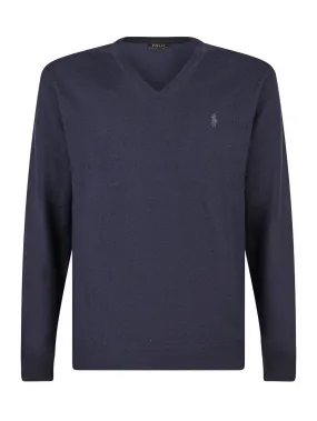 V-Neck Sweater with Logo