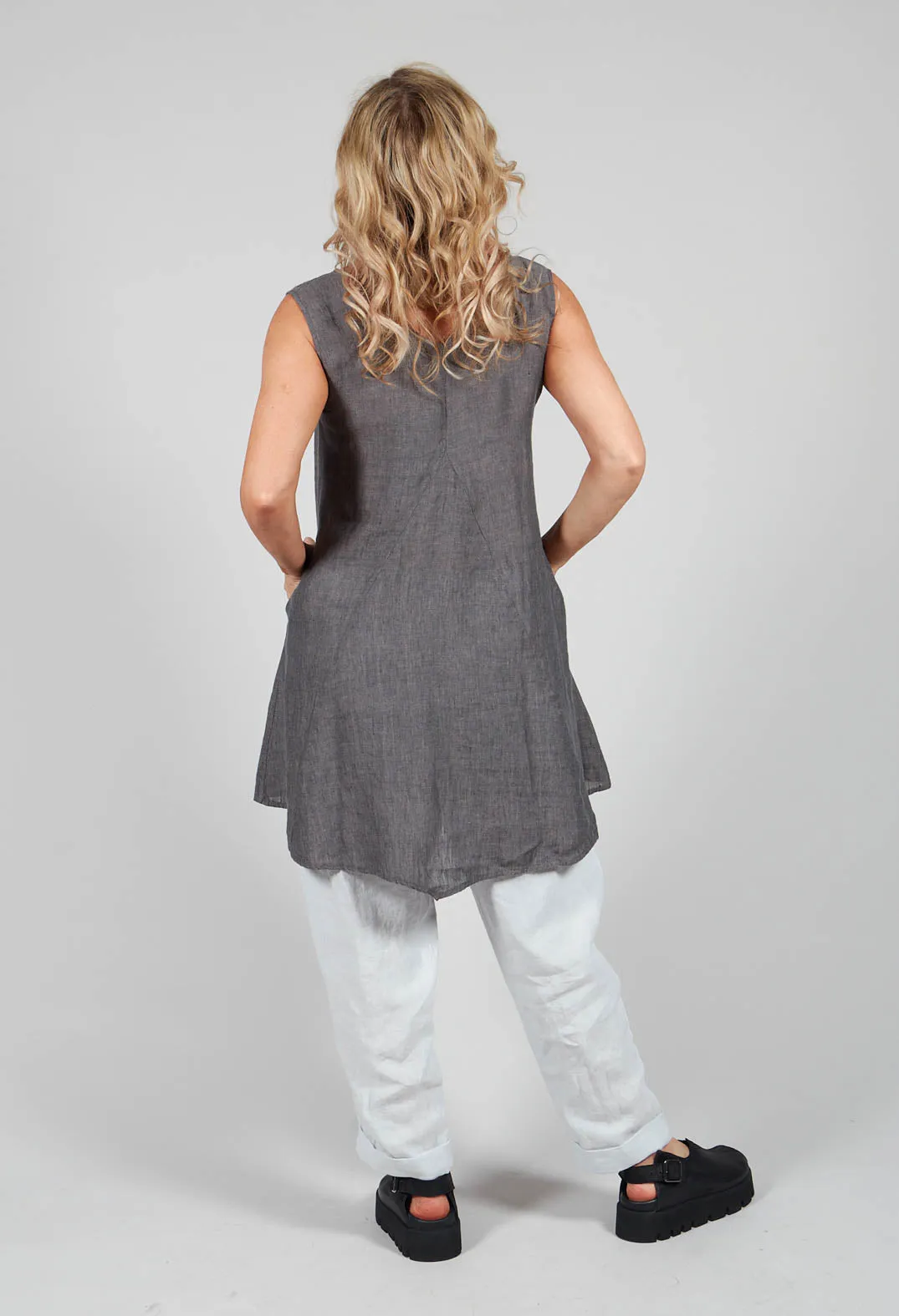 V Neck Tunic in Grey