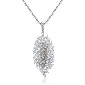 Valencia Light Grey Stone & Designer Shape CZ Pendant