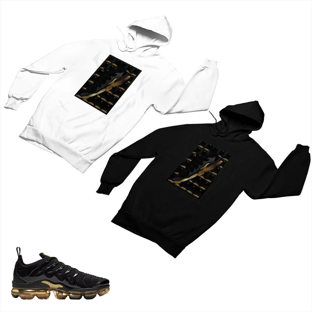 VaporMax Plus Black and Gold Matching Custom Designed Hoodies AVP 2-6-9