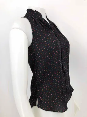 VERONICA BEARD Black Red Multi Silk Floral Print Tank Size 00  (XS) Top