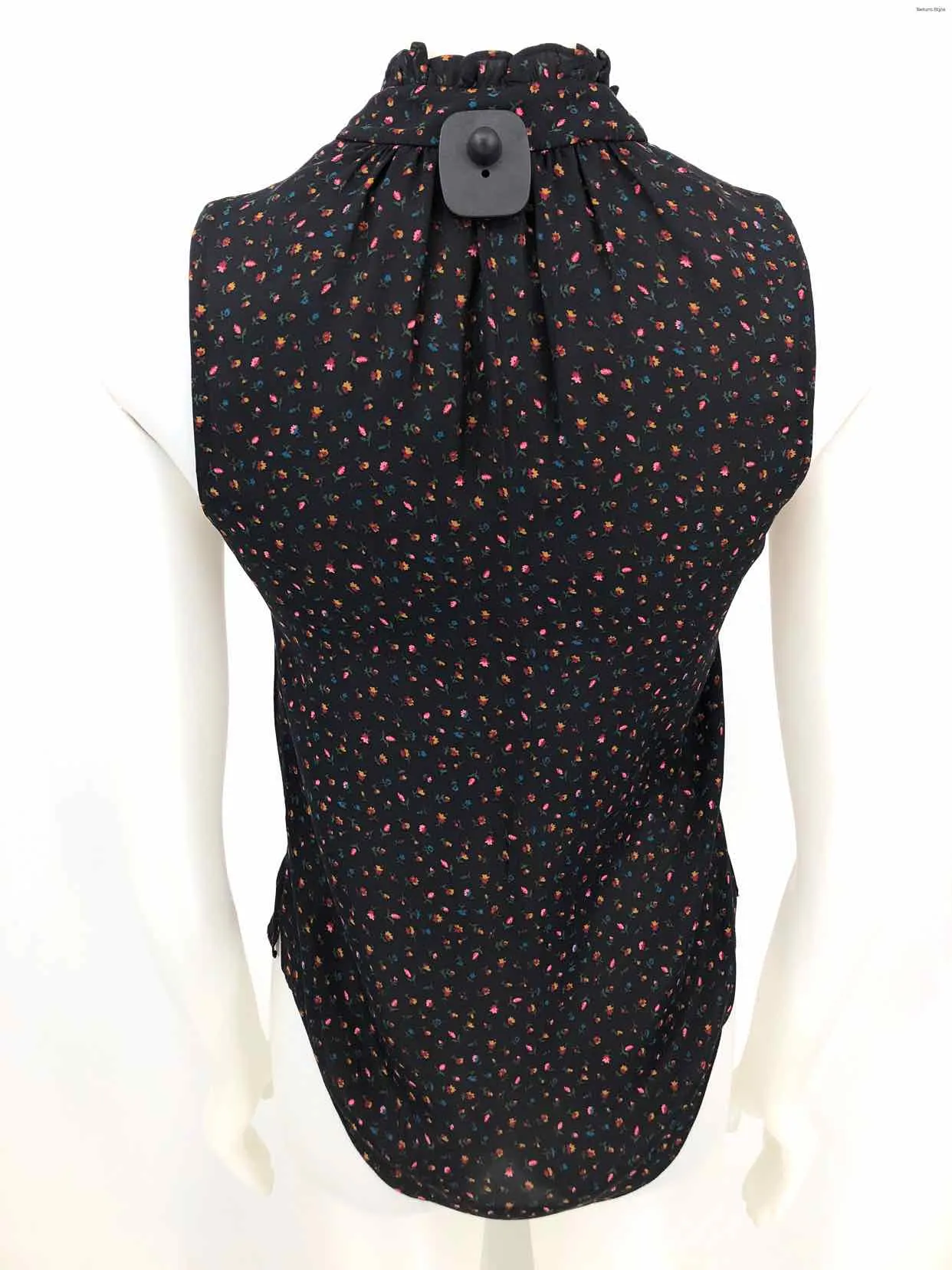 VERONICA BEARD Black Red Multi Silk Floral Print Tank Size 00  (XS) Top