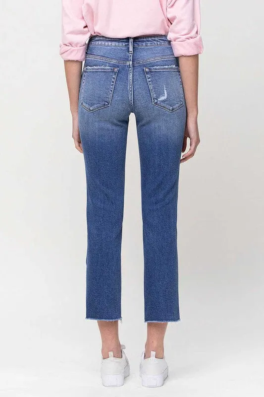 Vervet Mid-Rise Straight Crop Jeans