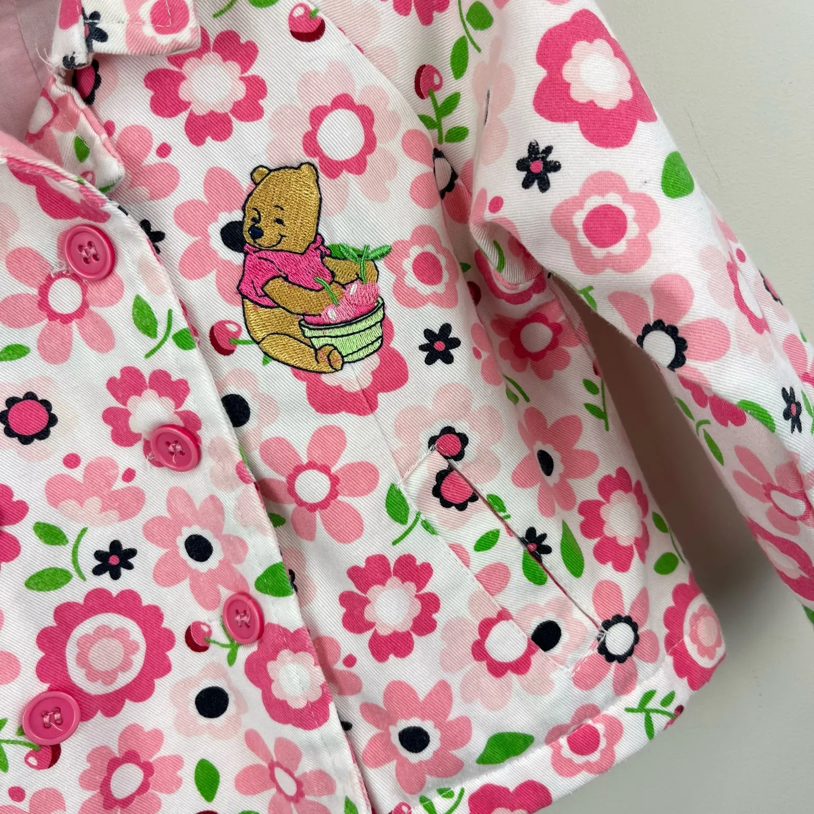 Vintage Disney Winnie the Pooh Floral Jacket 24 Months