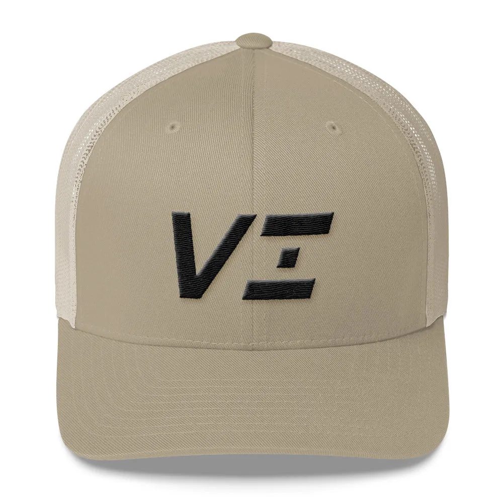 Virgin Islands - Mesh Back Trucker Cap - Black Embroidery - VI - Many Hat Color Options Available