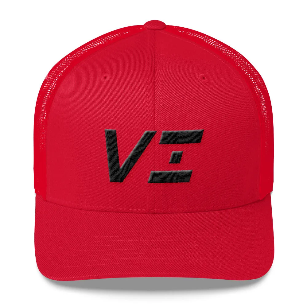 Virgin Islands - Mesh Back Trucker Cap - Black Embroidery - VI - Many Hat Color Options Available