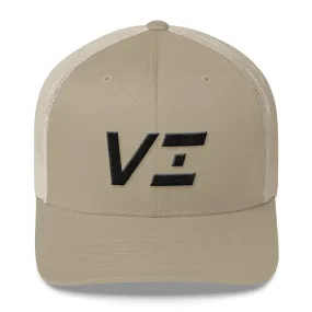 Virgin Islands - Mesh Back Trucker Cap - Black Embroidery - VI - Many Hat Color Options Available